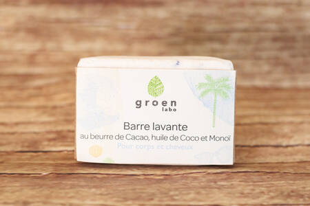 Barre corps et cheveux Cacao, coco, monoï 100 g BIO